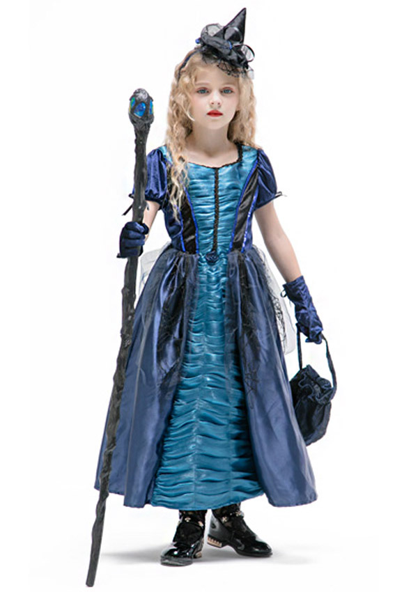 에메랄드 마녀 드레스(드레스+모자+지팡이+장갑+마녀가방) (S-L)